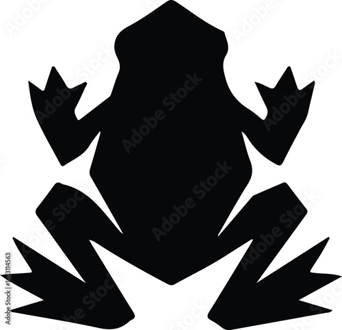 Illustrator Vector Graphic silhouette of a black poison dart frog