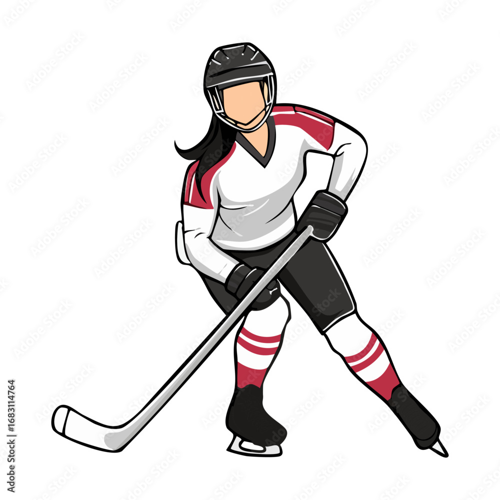 Fototapeta premium Hockey woman player icon ai generated