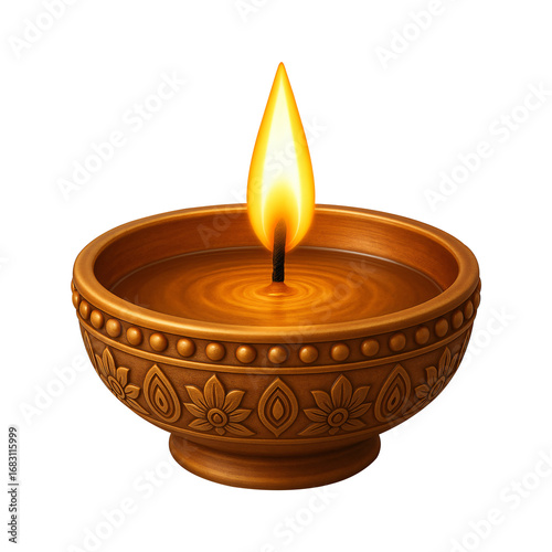 3d render of Burning diya