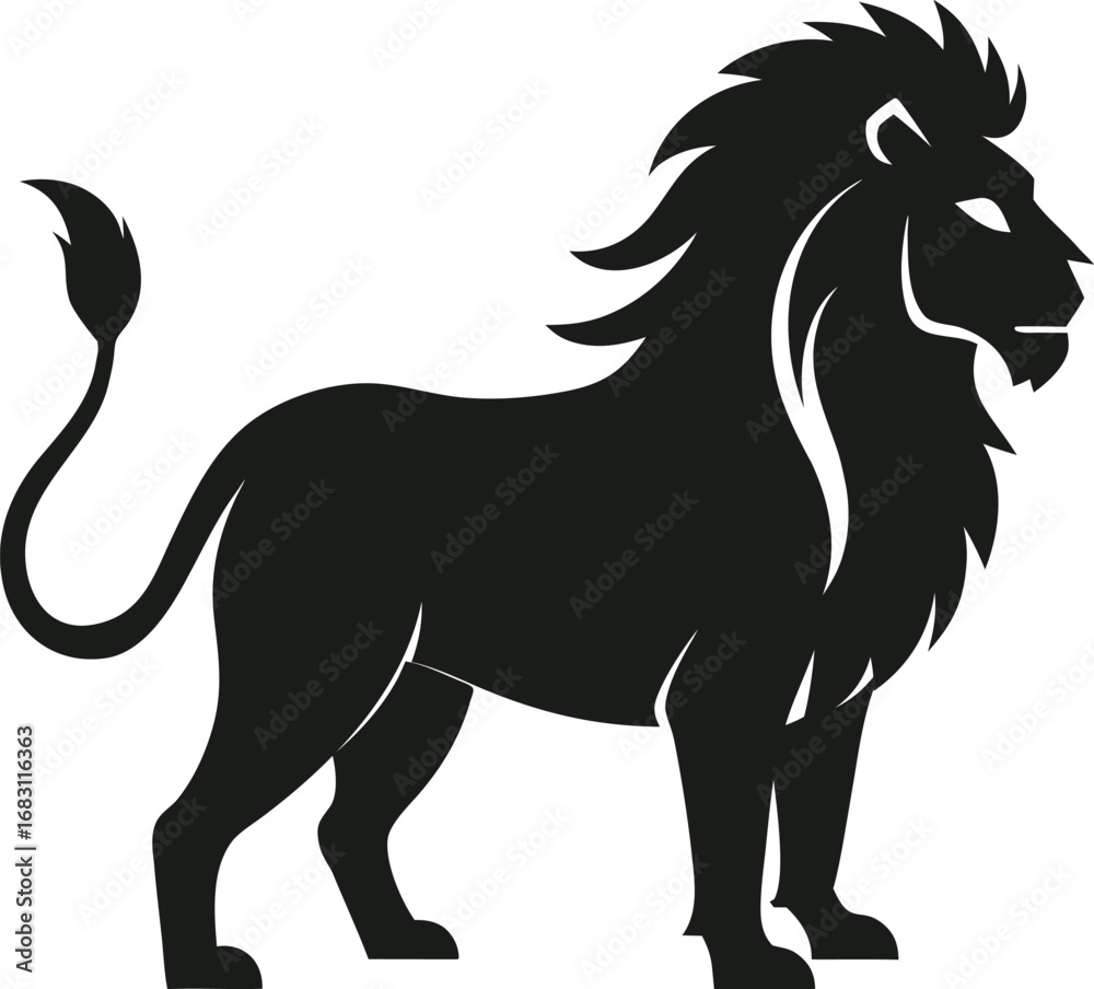 Fototapeta premium Majestic lion portrait with vibrant color accents