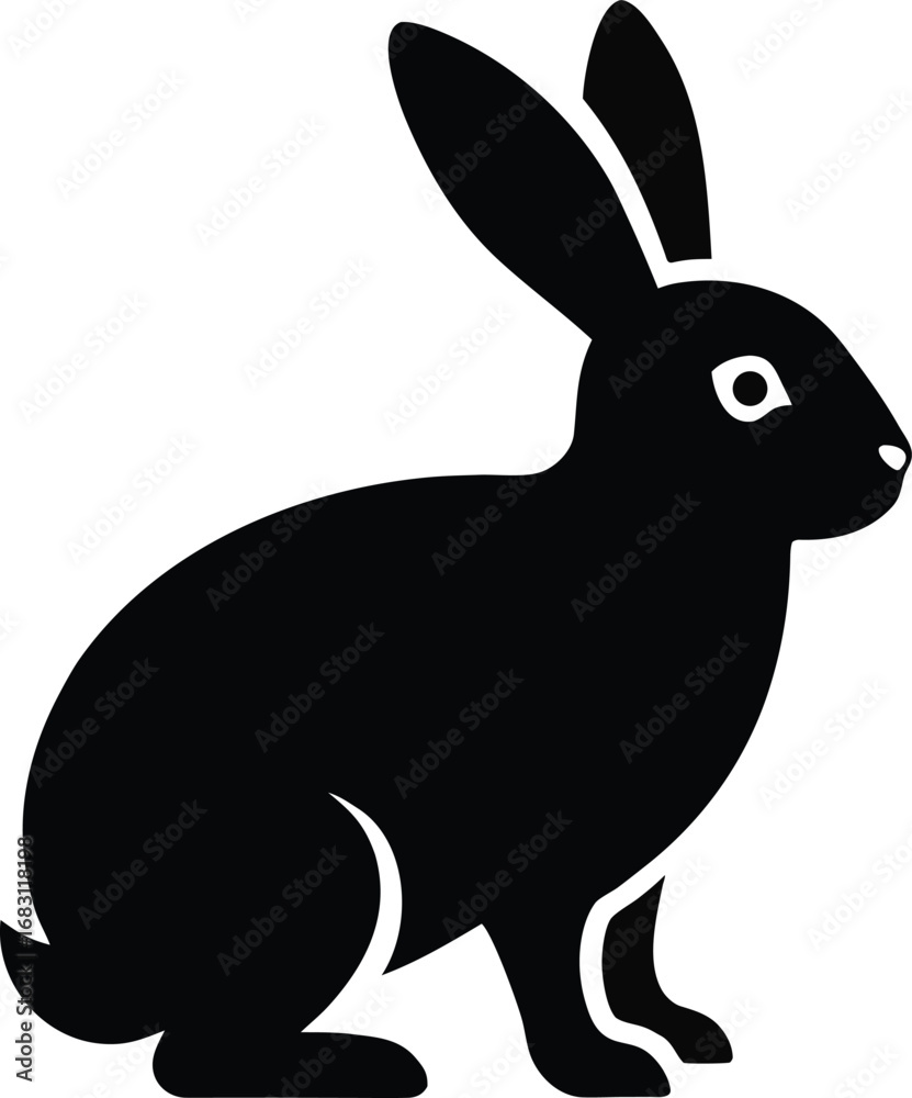 Obraz premium Charming rabbit illustration with vibrant colors and classic typography
