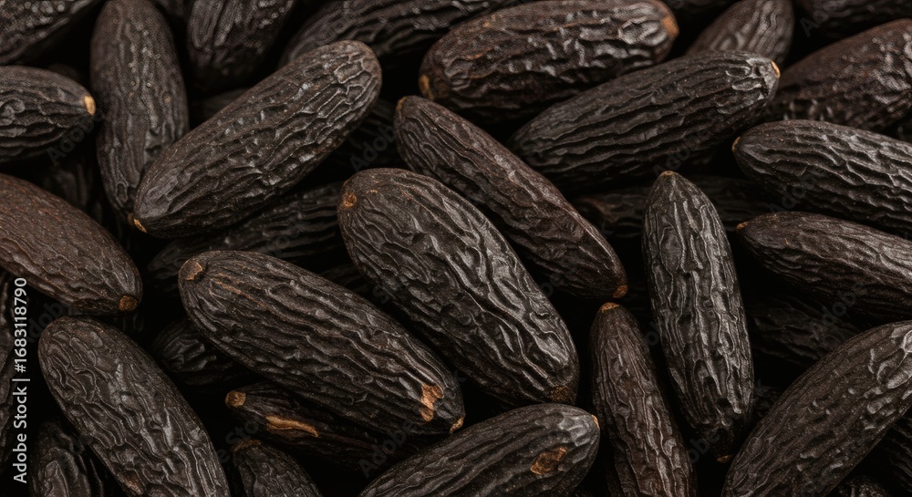 Fototapeta premium Tonka Bean Aroma Closeup of Seeds for Culinary Delights.