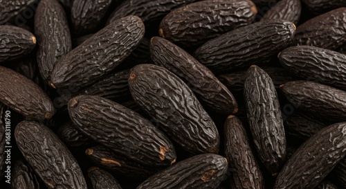 Tonka Bean Aroma Closeup of Seeds for Culinary Delights.