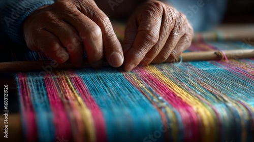 Artisan Weaving Traditional Textile