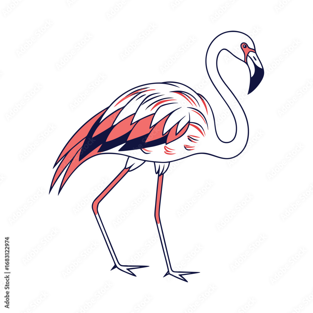 Obraz premium pink flamingo isolated on white