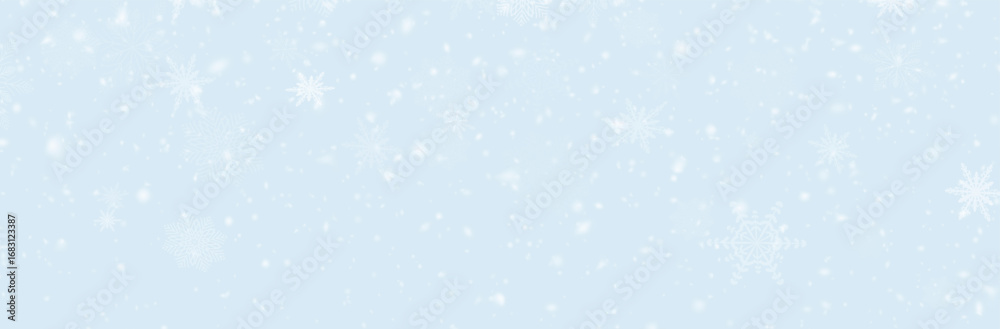 Fototapeta premium Winter background, snowflakes on a beautiful background, Christmas background for cards, snowfall. Snowy nature landscape, winter dust png. 