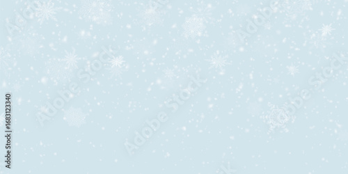Christmas background with small falling snowflakes. Snow storm effect, blurred, cold wind with snow png. Holiday powder snow for cards, invitations, banners, advertising.	
