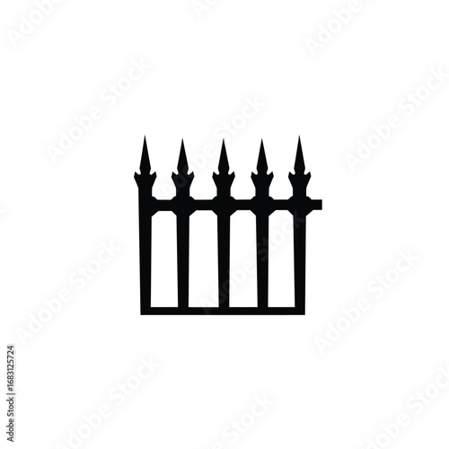 Black spiked fence silhouette gothic