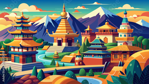 Kathmandu Valley in Nepal showcases majestic temples, palace squares, golden stupas, and vibrant artistry where traditional architecture harmonizes with sacred spiritual landscapes amidst the Himalaya
