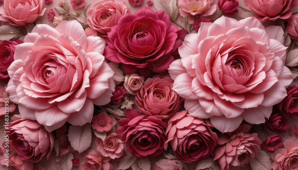 Naklejka premium Pink Rose Bouquet A Romantic Floral Arrangement for Special Occasions