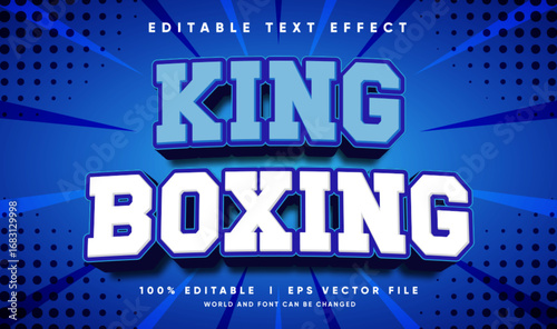 king boxing vector text effect with modern style