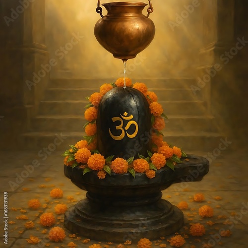 Spiritual Lingam Lord Shivas Symbol  Hinduism Religion Deity Art