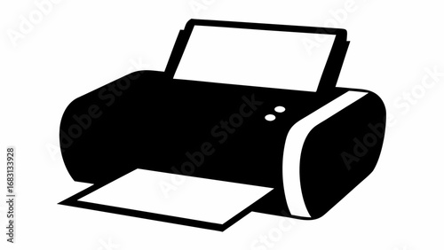 Printer Machine Silhouette Vector Illustration