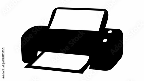 Printer Machine Silhouette Vector Illustration
