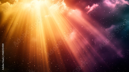 Clouds and rays of light background
