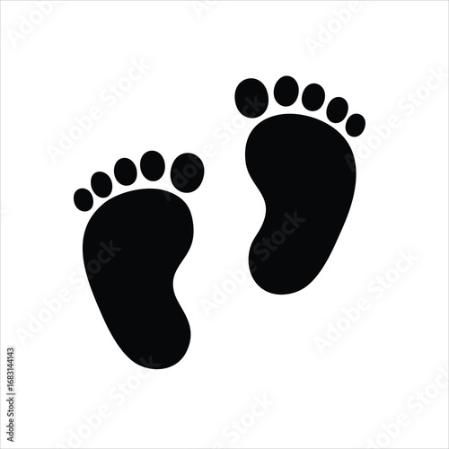 foot print icon isolated on white background from baby shower collection. trendy foot print icons and modern foot print symbols for logos, web, apps, UI. simple print foot sign icon.