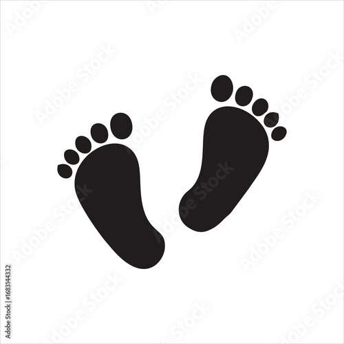 foot print icon isolated on white background from baby shower collection. trendy foot print icons and modern foot print symbols for logos, web, apps, UI. simple print foot sign icon.