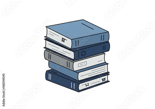 Stacked books illustration against a transparent background