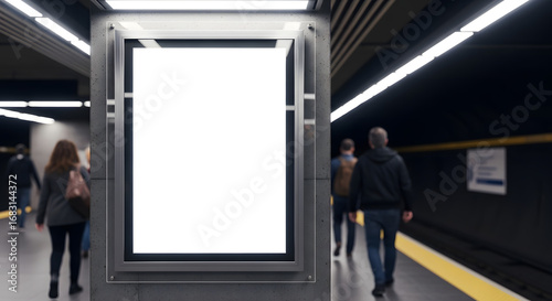 blank billboard subway station advertising mockup