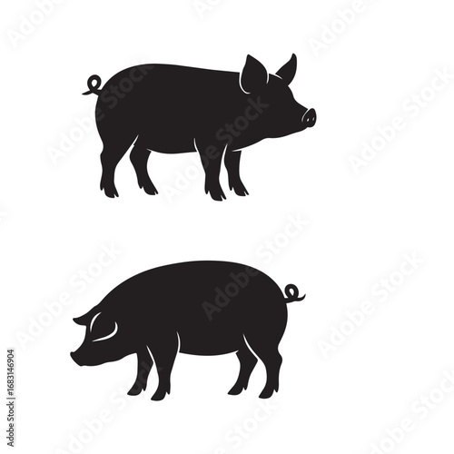 Pig Standing Silhouette Vector Illustration

Black and White Pig Side View Outline

Farm Pig Standing Animal Design