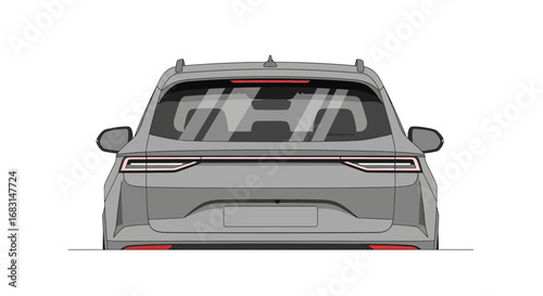 Sleek gray suv rear view, showcasing modern automotive design elements