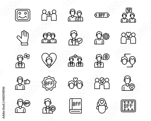 Friendship Line Icons