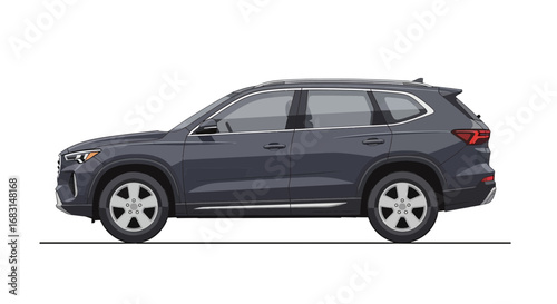 Sophisticated mid-size crossover suv on a white background illustration