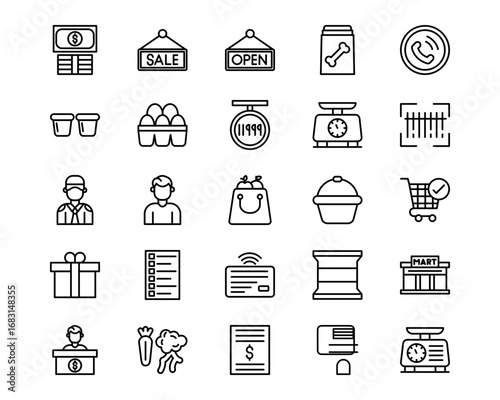 Supermarket Line Icons