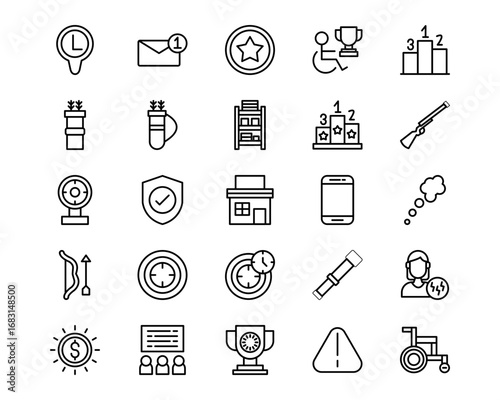 Archery Line Icons