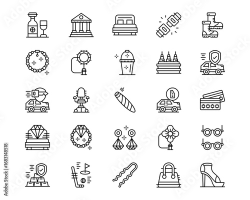 Luxury Items Line Icons