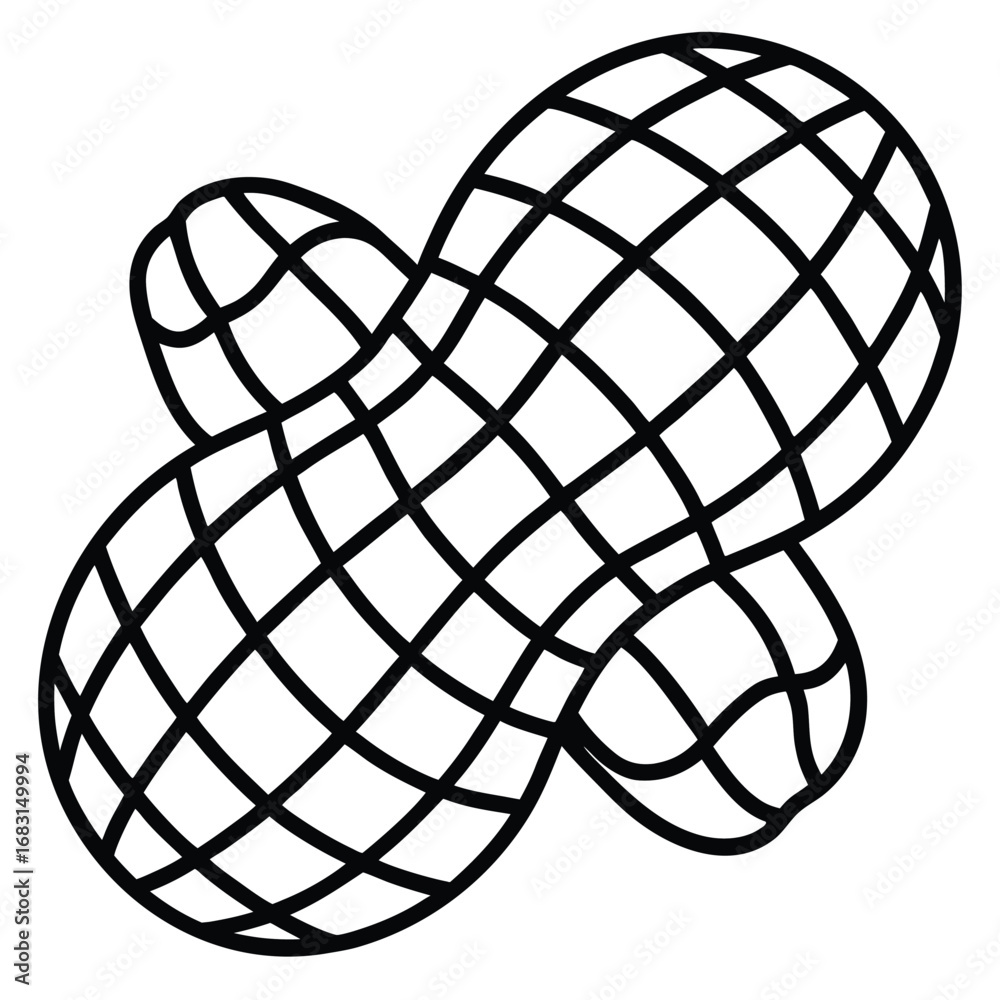 Naklejka premium Abstract geometric shape with a grid pattern in black and white