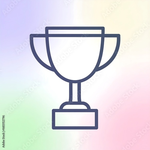 Simple trophy icon on a colorful gradient background