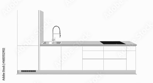 Contemporary kitchen design with sleek white cabinets and clean lines style