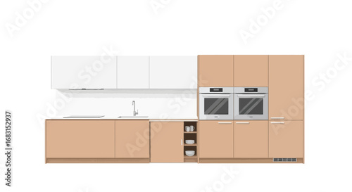 Contemporary Kitchen Interior Design with Integrated Appliances and Storage