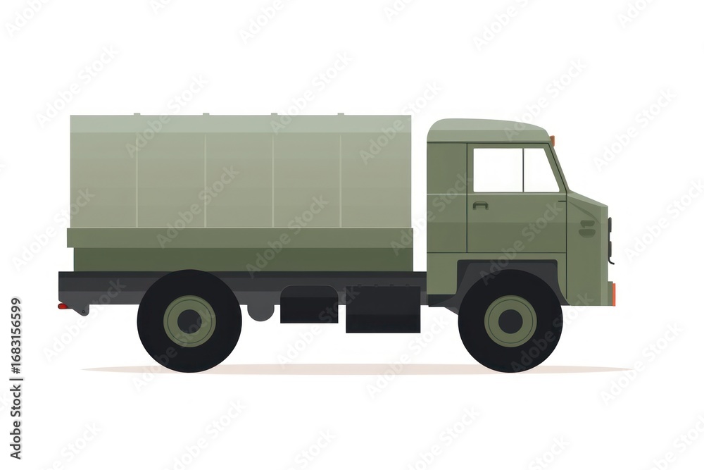 Obraz premium Army truck transportation illustration vehicle.