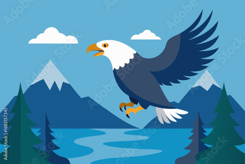 a powerful and majestic eagle catching a fish from