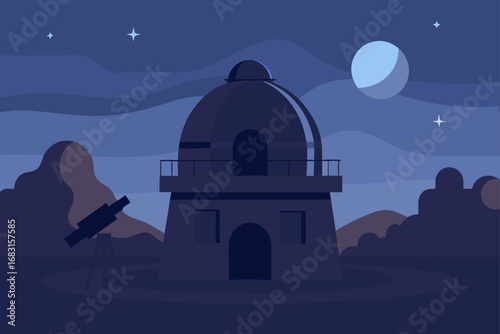 a mysterious and abandoned observatory with a larg
