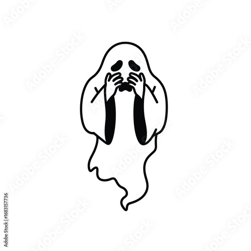 Ghost covering face crying spirit spooky