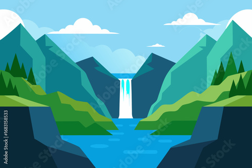 new zealand fjordland with cascading waterfalls an