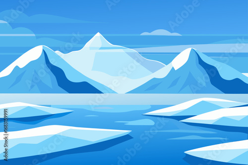 arctic landscape with a vast  pristine ice sheet a