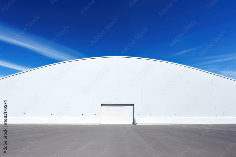 Fototapeta premium Hangar architecture building blue.