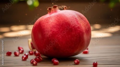 Juicy Red Pomegranate Fruit Seeds, Healthy Food, Antioxidant
