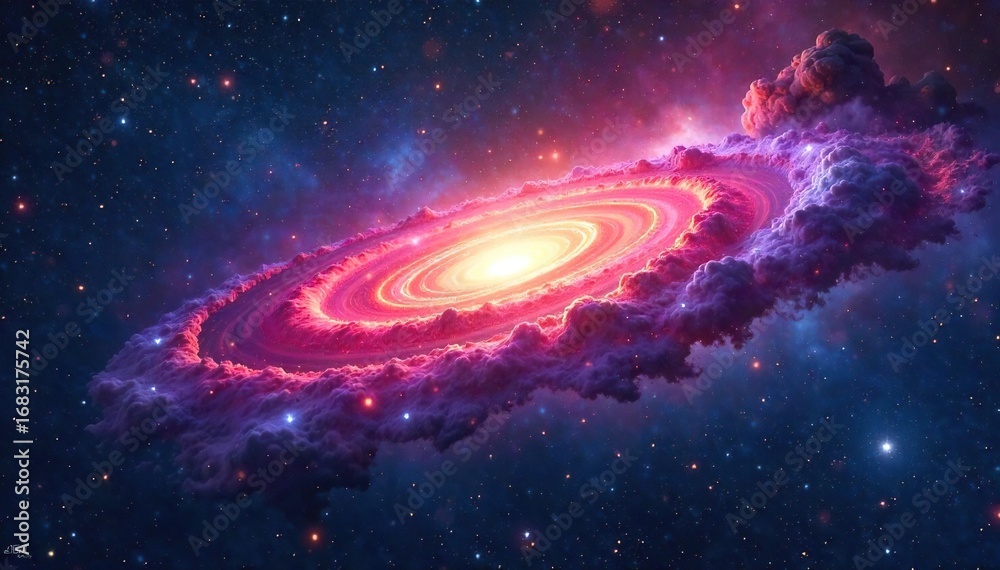 Obraz premium Awe-inspiring vista of a swirling nebula, cosmic dust and vibrant stars illuminating the vast expanse of space A breathtaking view of the infinite universe , quasars, stars