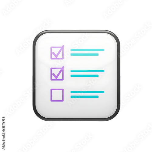 A stylized icon showing a to-do list with two items checked and one unchecked.