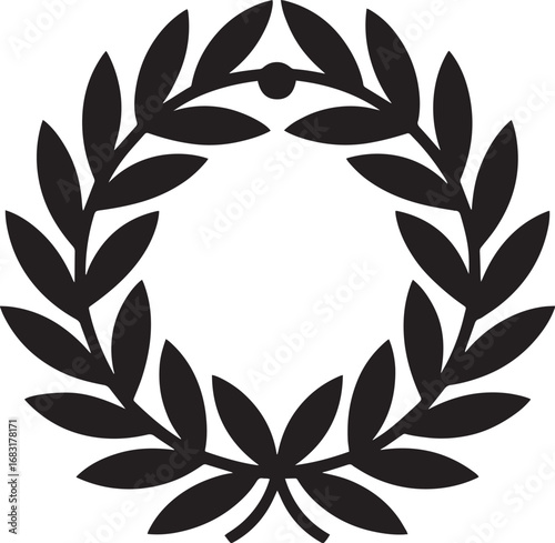 Elegant Laurel Wreath Vector Illustration Symbolizing Victory and Achievement on Transparent Backdrop