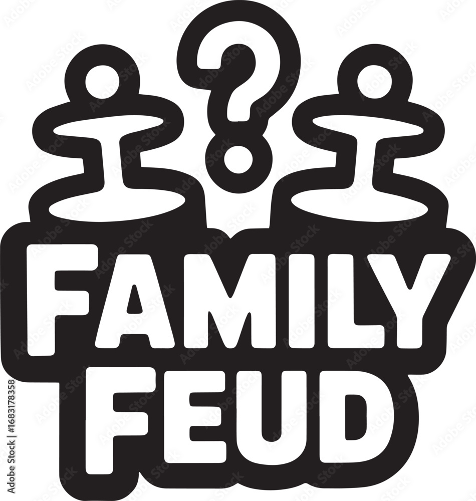 Ταπετσαρία Family Feud Game Show Logo Icon Vector Illustration Isolated on Transparent Back