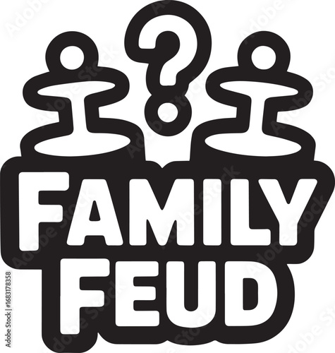 Fotografía Family Feud Game Show Logo Icon Vector Illustration Isolated on Transparent Back