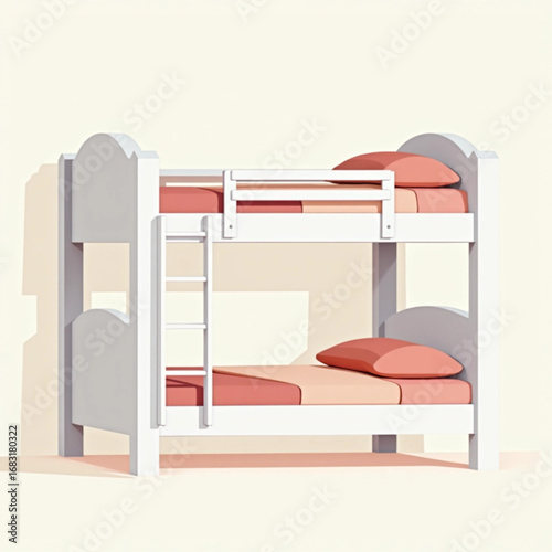Cozy Bunk Bed: A charming illustration of a bunk bed, inviting comfort and evoking feelings of relaxation and rest.