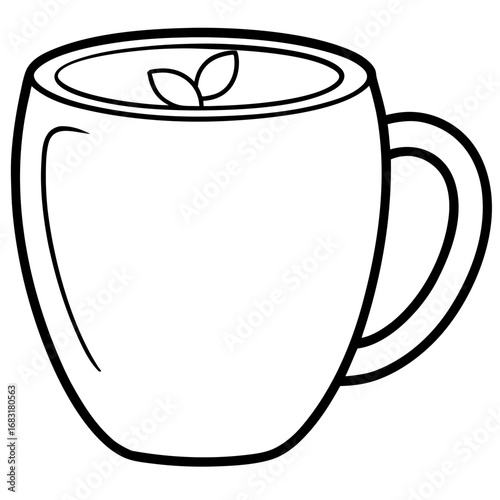 Minimalist line art of an apple cider mug