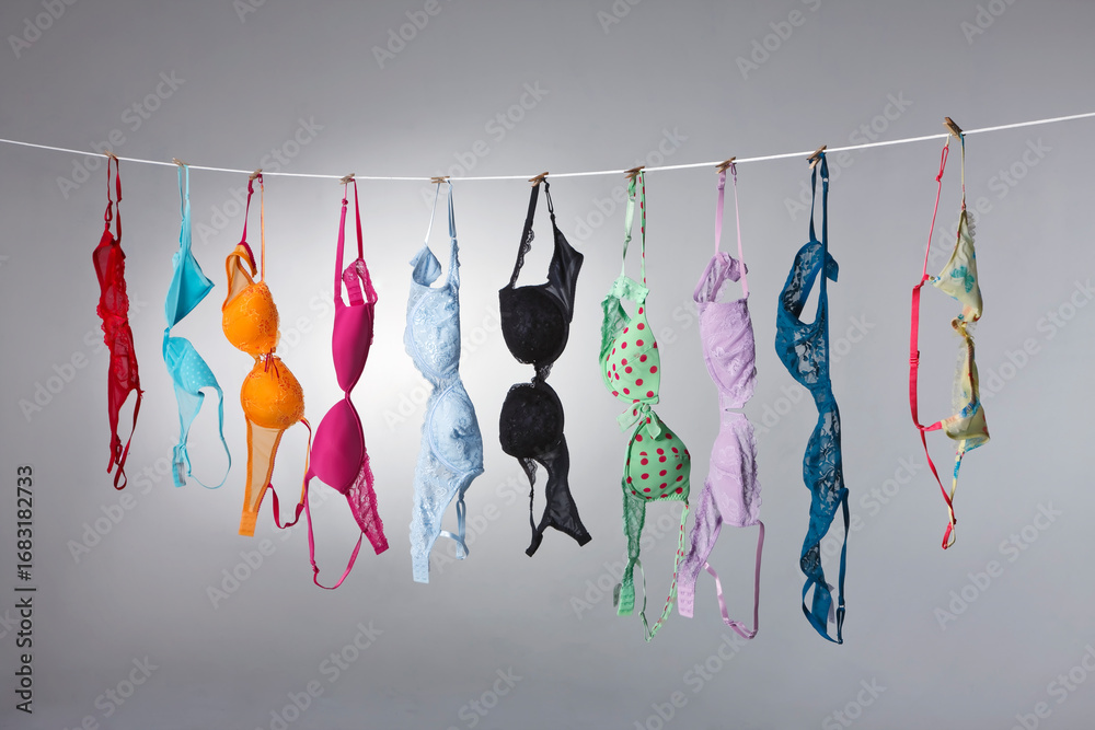 Fototapeta premium Bras in Color: A Minimalist Statement of Everyday Fashion